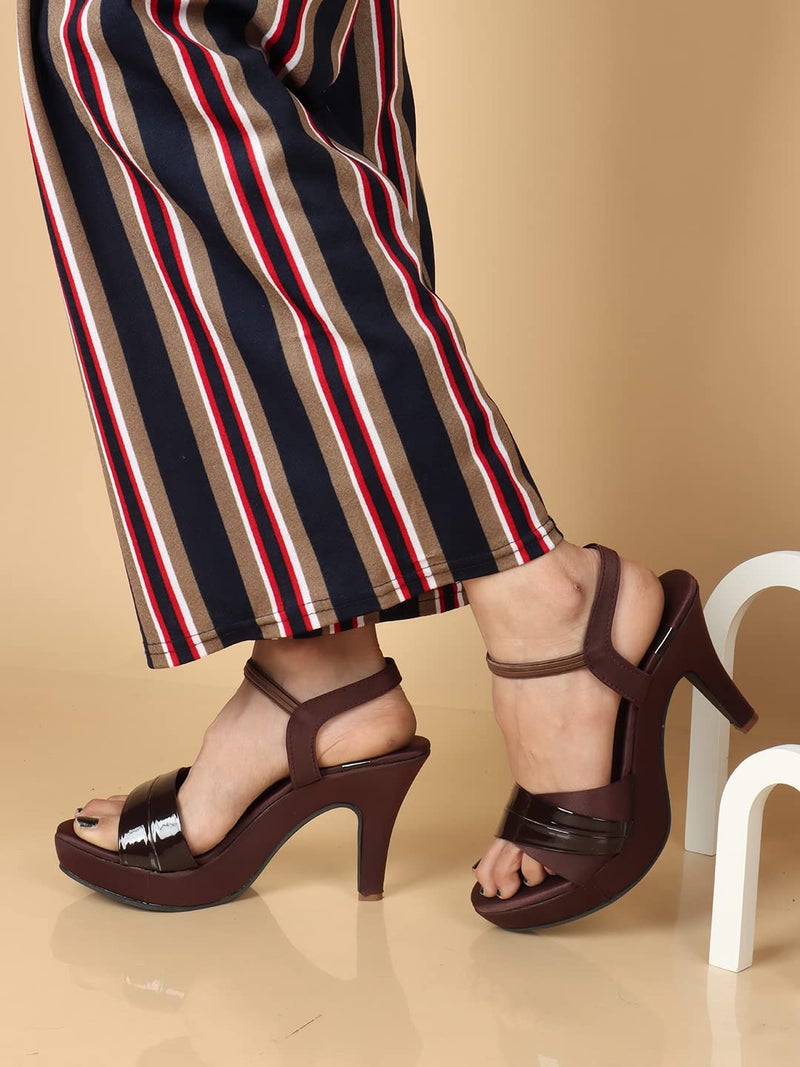 XE Looks Women's Platform Pencil High Heels - Stylish Ankle Strap Sandals for Casual and Formal Wear - Image 4